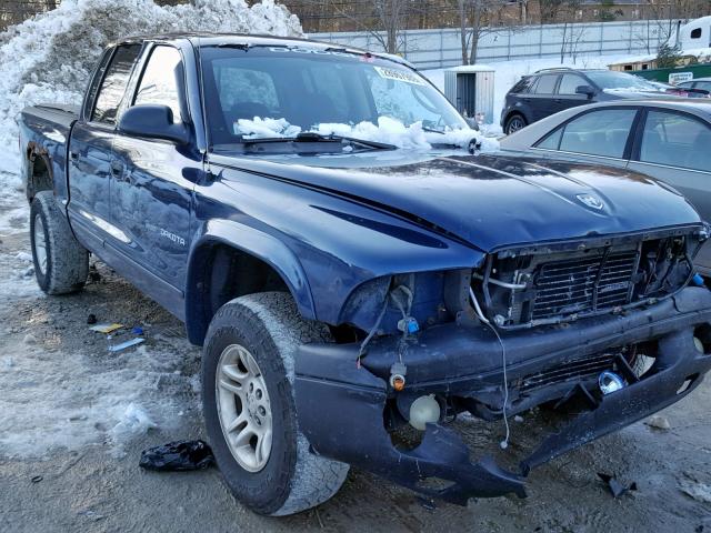 1B7HG38N22S579693 - 2002 DODGE DAKOTA QUA BLUE photo 1