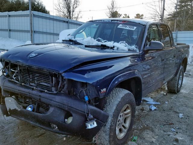 1B7HG38N22S579693 - 2002 DODGE DAKOTA QUA BLUE photo 2