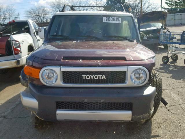 JTEBU11F270038759 - 2007 TOYOTA FJ CRUISER BURGUNDY photo 9