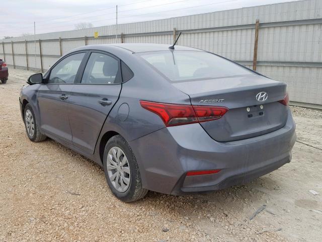 3KPC24A34KE052197 - 2019 HYUNDAI ACCENT SE GRAY photo 3