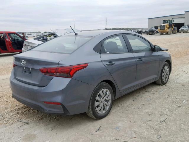 3KPC24A34KE052197 - 2019 HYUNDAI ACCENT SE GRAY photo 4