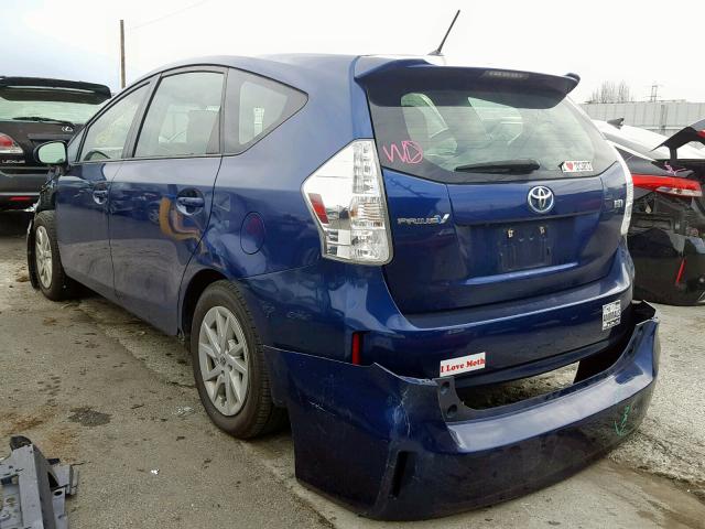 JTDZN3EU7C3068028 - 2012 TOYOTA PRIUS V BLUE photo 3