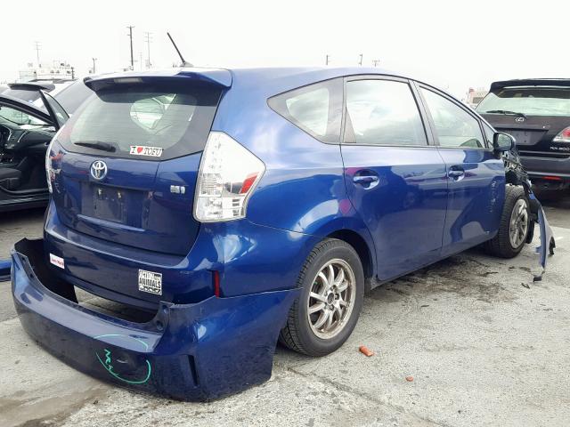 JTDZN3EU7C3068028 - 2012 TOYOTA PRIUS V BLUE photo 4