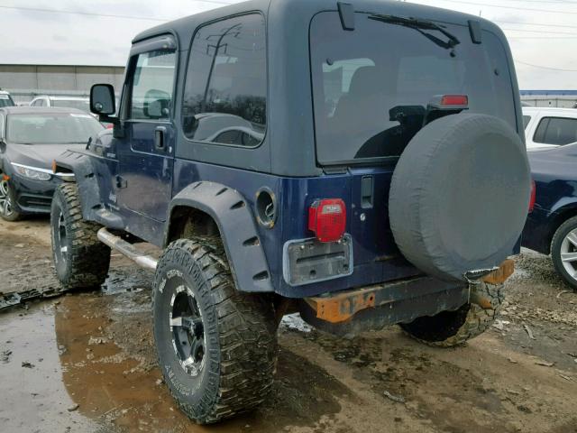 1J4FA49S53P373737 - 2003 JEEP WRANGLER / BLUE photo 3