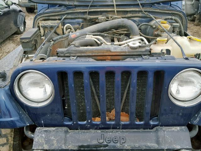 1J4FA49S53P373737 - 2003 JEEP WRANGLER / BLUE photo 7