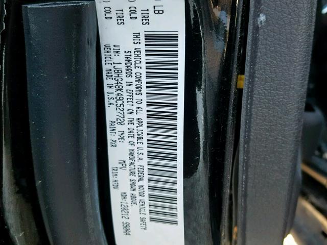 1J8HG48K49C527720 - 2009 JEEP COMMANDER 黑色 照片 10