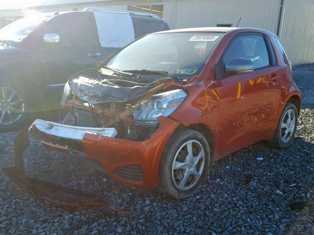 JTNJJXB09DJ025787 - 2013 TOYOTA SCION IQ ORANGE photo 2