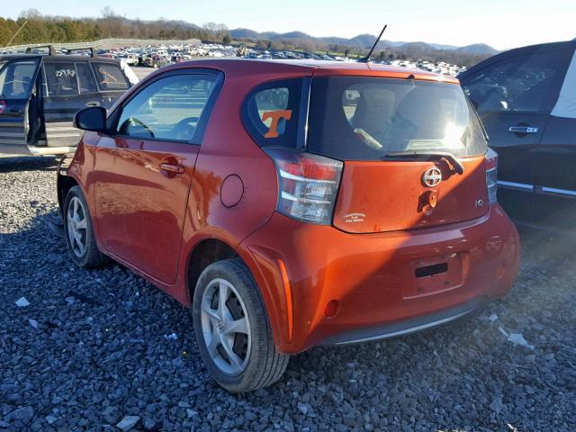 JTNJJXB09DJ025787 - 2013 TOYOTA SCION IQ ORANGE photo 3