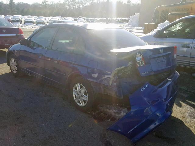 2HGES16395H604660 - 2005 HONDA CIVIC DX V BLUE photo 3