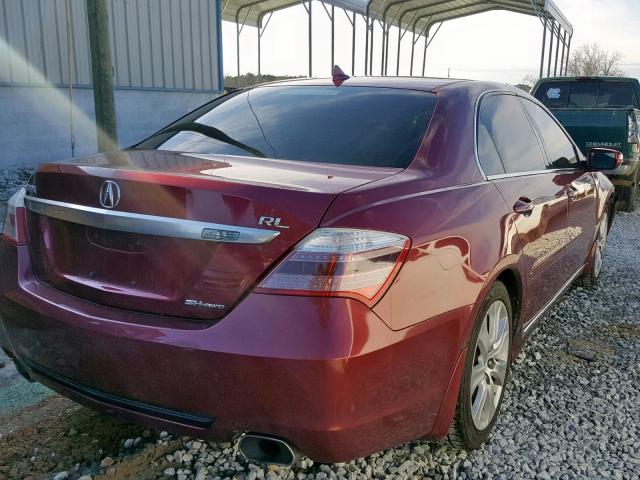 JH4KB26609C000701 - 2009 ACURA RL RED photo 4
