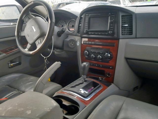 1J8HR58215C575234 - 2005 JEEP GRAND CHER GRAY photo 9