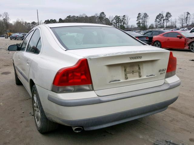 YV1RS58D422122772 - 2002 VOLVO S60 2.4T WHITE photo 3