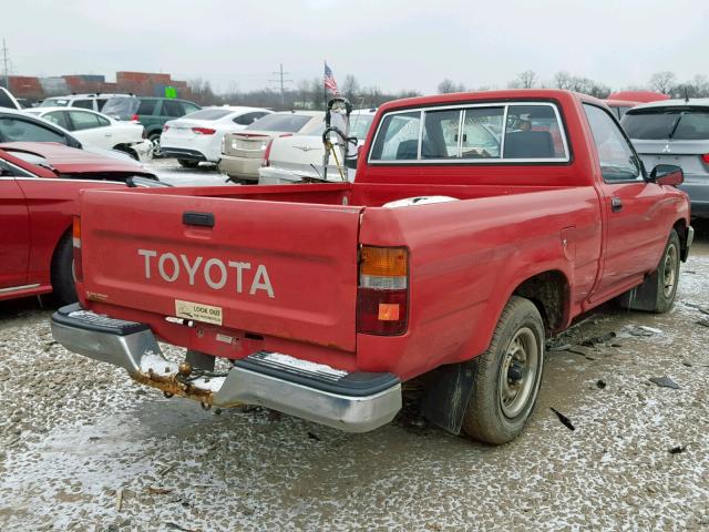 JT4RN81P7M5107610 - 1991 TOYOTA PICKUP 1/2 RED photo 4