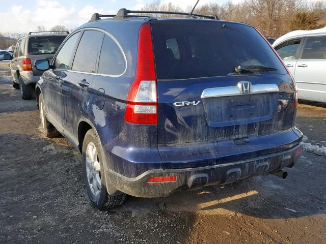 5J6RE48758L004275 - 2008 HONDA CR-V EXL BLUE photo 3