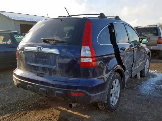 5J6RE48758L004275 - 2008 HONDA CR-V EXL BLUE photo 4