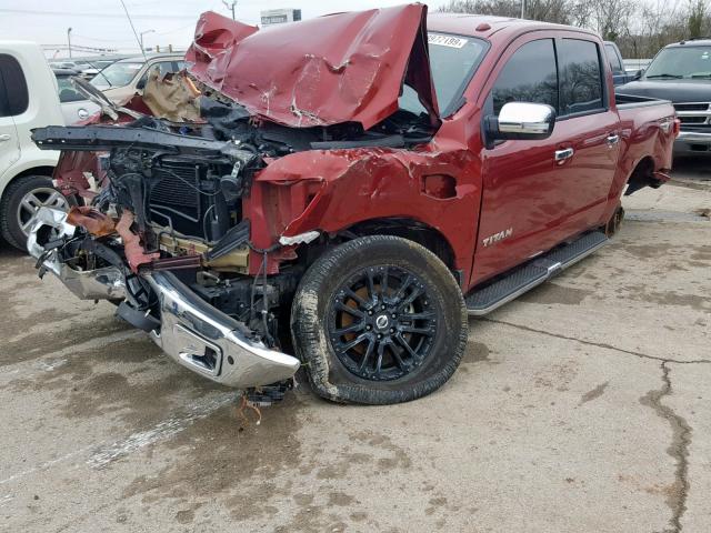 1N6AA1E59HN532399 - 2017 NISSAN TITAN SV RED photo 2