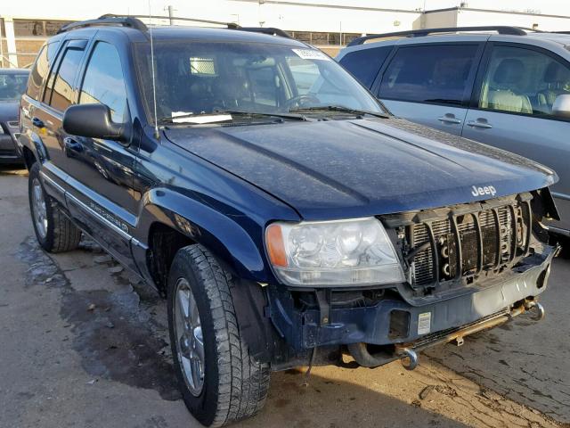 1J8GW68J44C286087 - 2004 JEEP GRAND CHER BLUE photo 1