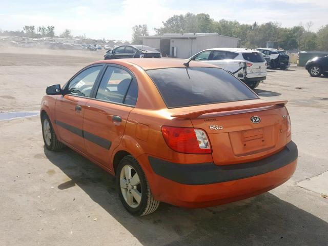 KNADE123676205360 - 2007 KIA RIO BASE ORANGE photo 3