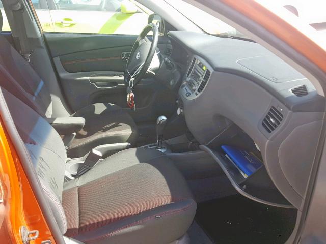 KNADE123676205360 - 2007 KIA RIO BASE ORANGE photo 5