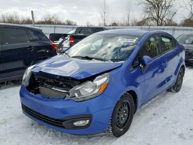 KNADM4A35D6142625 - 2013 KIA RIO LX BLUE photo 2