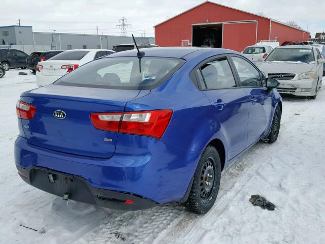 KNADM4A35D6142625 - 2013 KIA RIO LX BLUE photo 4