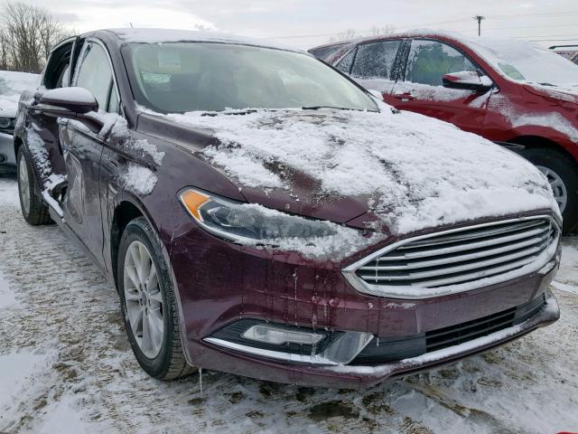 3FA6P0HD2HR227754 - 2017 FORD FUSION SE BURGUNDY photo 1