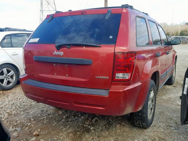 1J4GS48K05C655474 - 2005 JEEP GRAND CHER RED photo 4