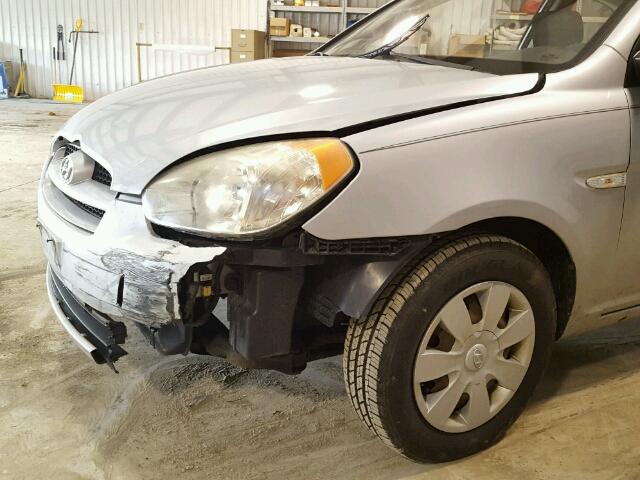 KMHCM36C87U011539 - 2007 HYUNDAI ACCENT GS SILVER photo 9