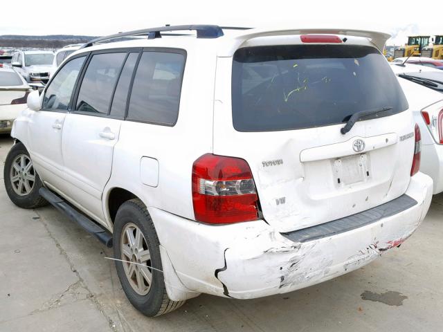 JTEGP21A060096584 - 2006 TOYOTA HIGHLANDER WHITE photo 3