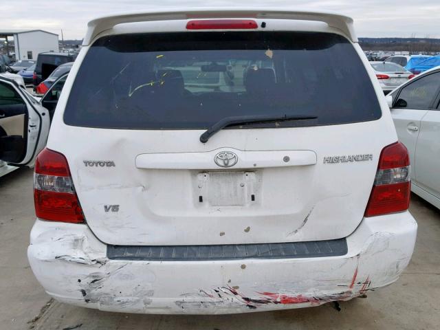 JTEGP21A060096584 - 2006 TOYOTA HIGHLANDER WHITE photo 9