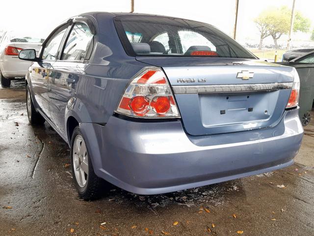 KL1TD56698B115102 - 2008 CHEVROLET AVEO BASE Көк фото 3