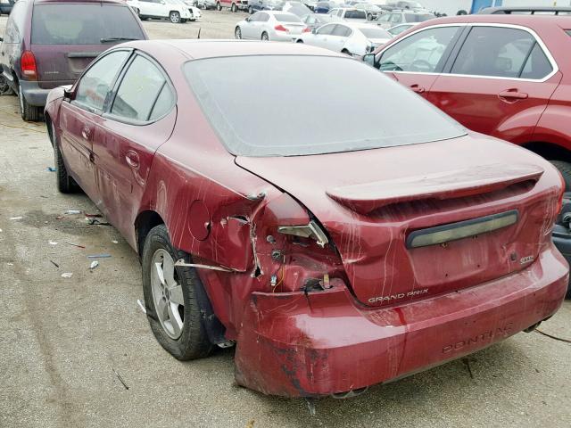 2G2WR524241198267 - 2004 PONTIAC GRAND PRIX BURGUNDY photo 3