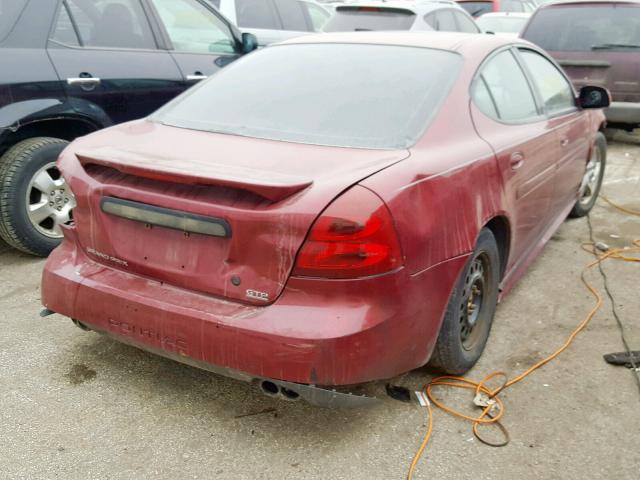 2G2WR524241198267 - 2004 PONTIAC GRAND PRIX BURGUNDY photo 4
