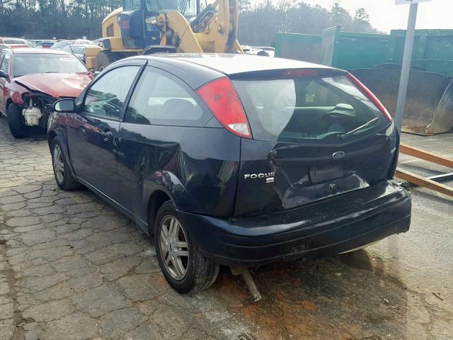 3FAFP31N55R115045 - 2005 FORD FOCUS ZX3 BLACK photo 3