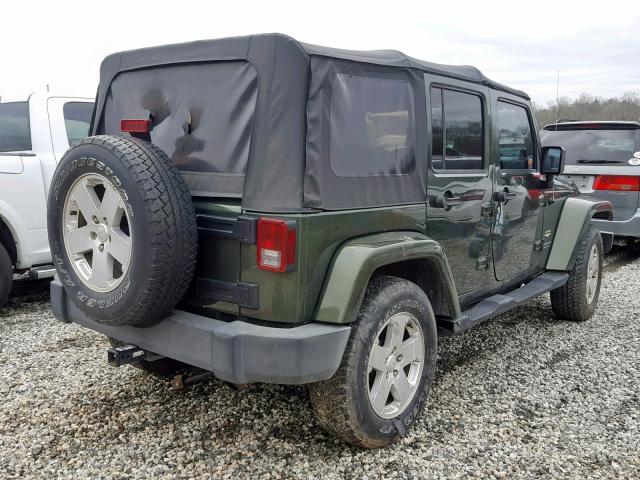 1J4GA59167L213025 - 2007 JEEP WRANGLER S GREEN photo 4