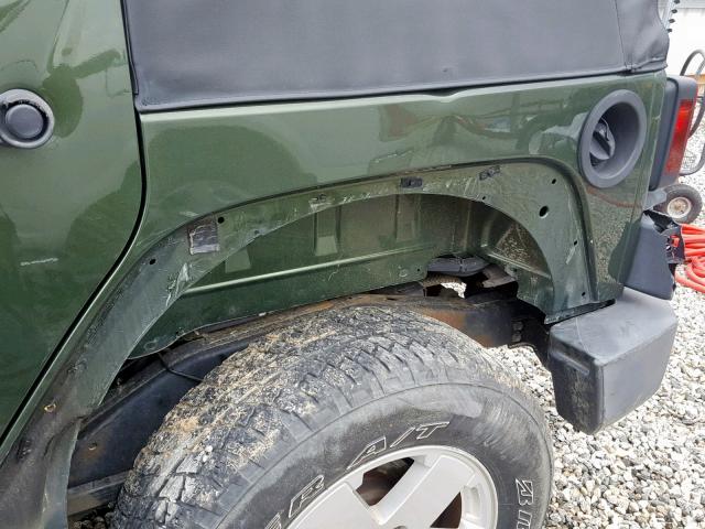 1J4GA59167L213025 - 2007 JEEP WRANGLER S GREEN photo 9