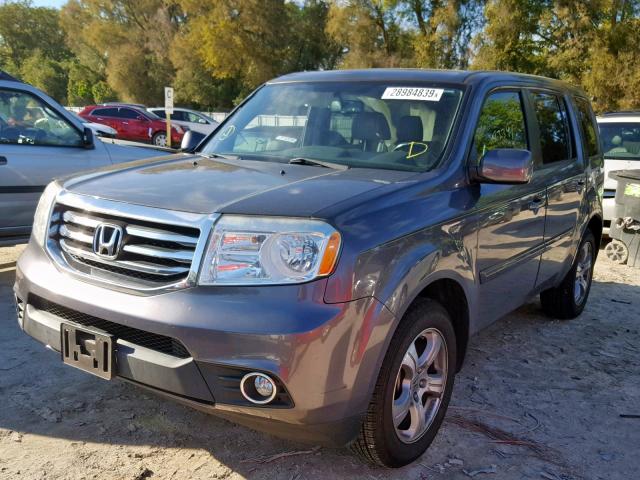 5FNYF3H7XEB003579 - 2014 HONDA PILOT EXLN GRAY photo 2