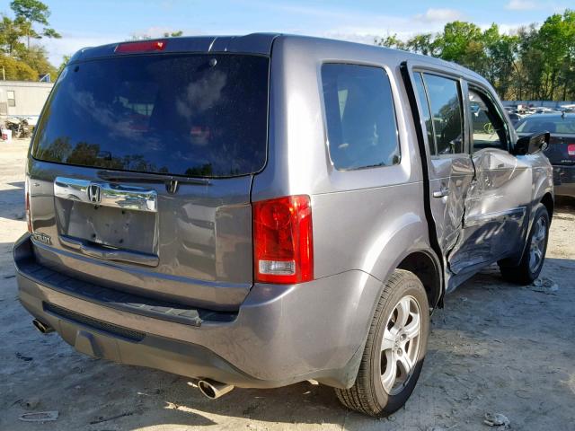 5FNYF3H7XEB003579 - 2014 HONDA PILOT EXLN GRAY photo 4