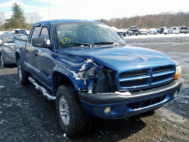 1B7HG38N02S621522 - 2002 DODGE DAKOTA QUA BLUE photo 1