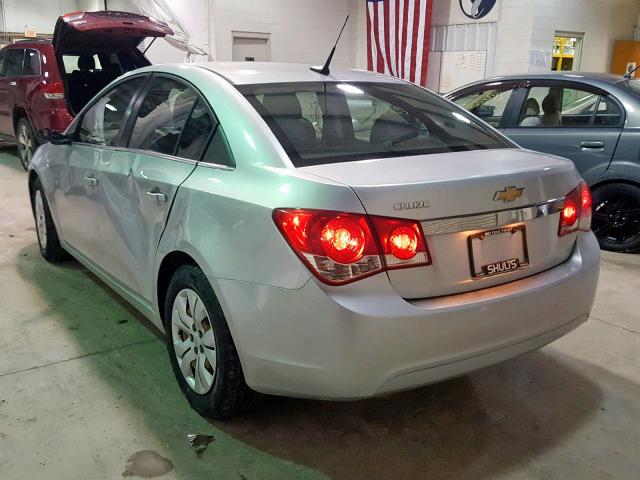 1G1PC5SH4C7279074 - 2012 CHEVROLET CRUZE LS SILVER photo 3