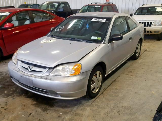 1HGEM21272L080647 - 2002 HONDA CIVIC DX SILVER photo 2