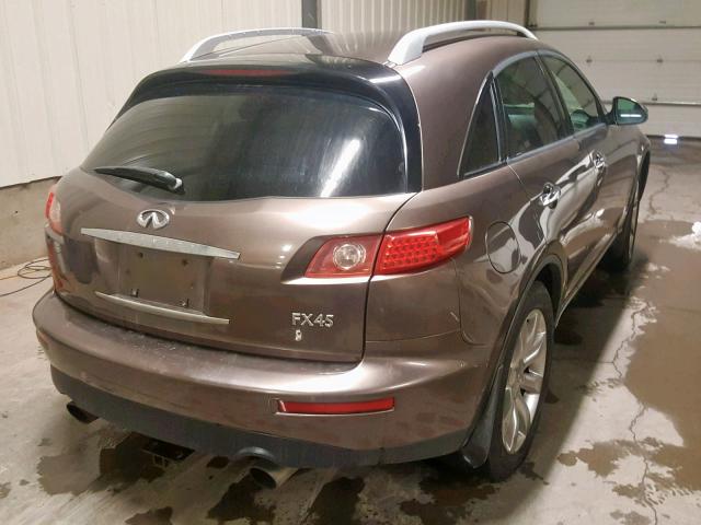 JNRBS08W54X401293 - 2004 INFINITI FX45 BROWN photo 4