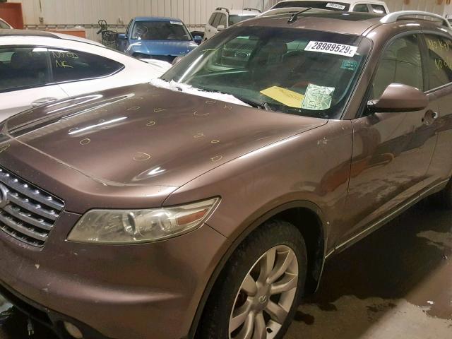 JNRBS08W54X401293 - 2004 INFINITI FX45 BROWN photo 9