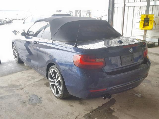 WBA2K9C58HV646980 - 2017 BMW 230I BLUE photo 3