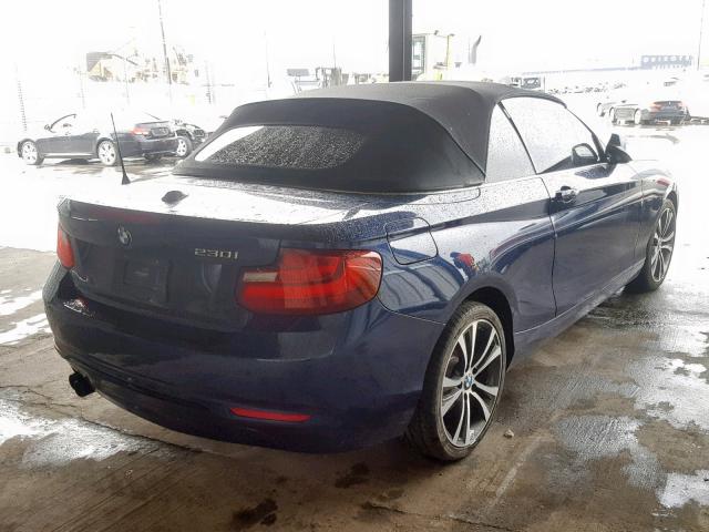 WBA2K9C58HV646980 - 2017 BMW 230I BLUE photo 4