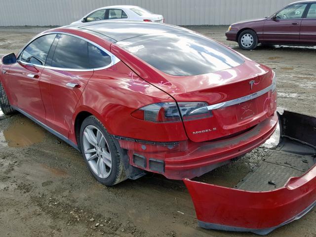 5YJSA1H16EFP38709 - 2014 TESLA MODEL S Կարմիր լուսանկար 3
