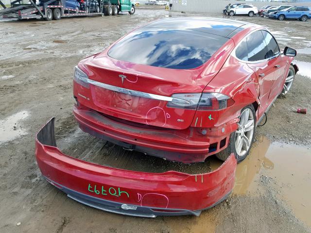 5YJSA1H16EFP38709 - 2014 TESLA MODEL S Կարմիր լուսանկար 4