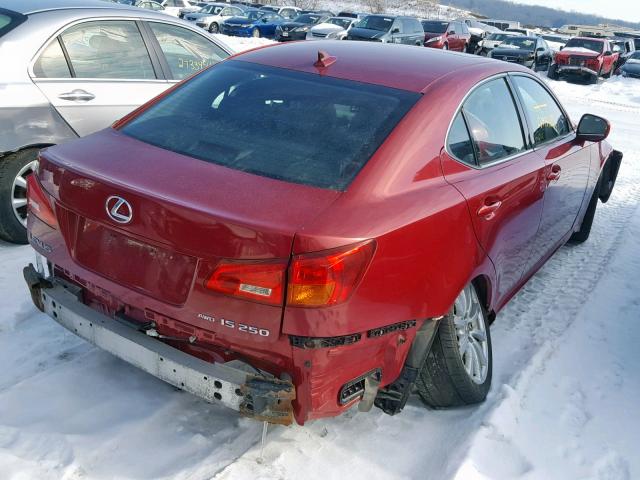 JTHCK262075008557 - 2007 LEXUS IS 250 RED photo 4