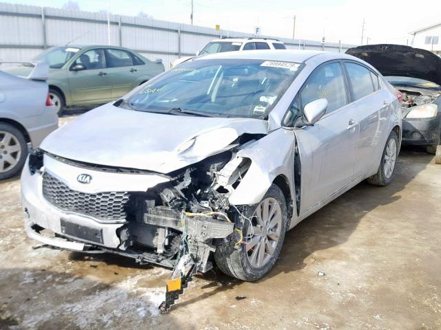 KNAFX4A80F5265589 - 2015 KIA FORTE EX SILVER photo 2