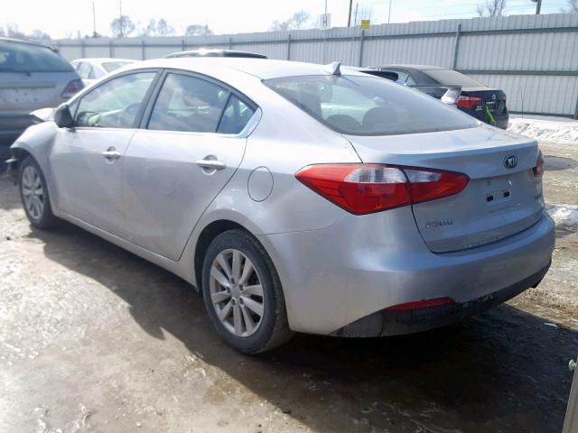 KNAFX4A80F5265589 - 2015 KIA FORTE EX SILVER photo 3